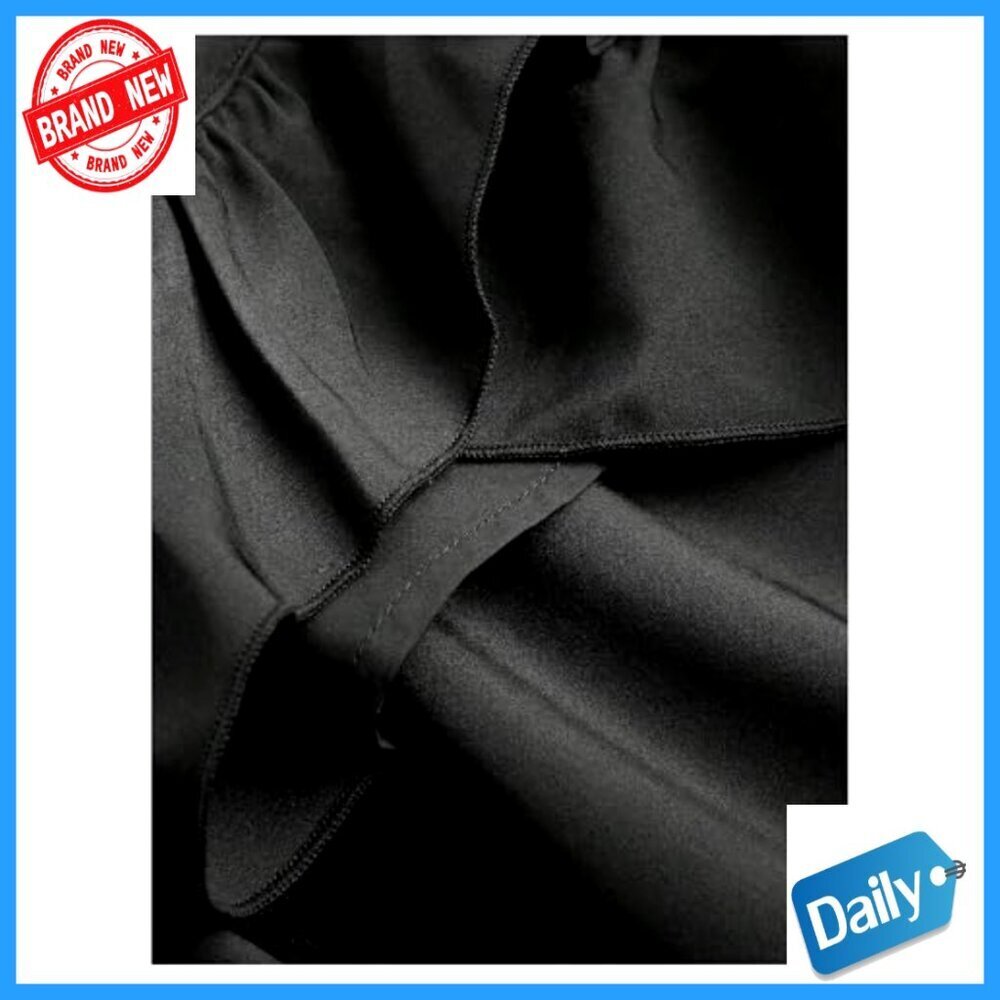 Plus Size Ruffle Midi Skirt Elastic Waist Asymmetrical Hem Summer - Picture 3 of 4